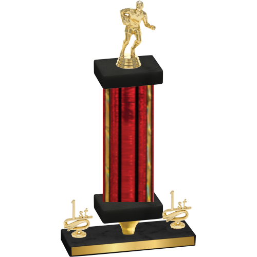 Premium Single Red Glacier First Place Rugby Trophy