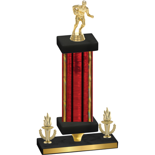 Premium Single Red Glacier Victory Rugby Trophy