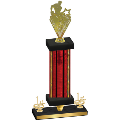 Premium Single Red Glacier First Place Rugby Trophy