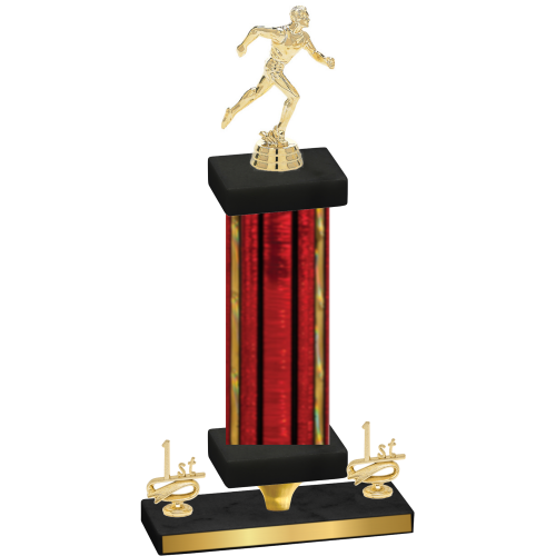 Premium Single Red Glacier First Place Running Trophy