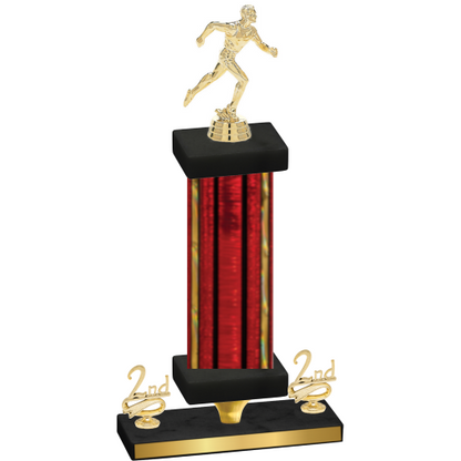 Premium Single Red Glacier Second Place Running Trophy