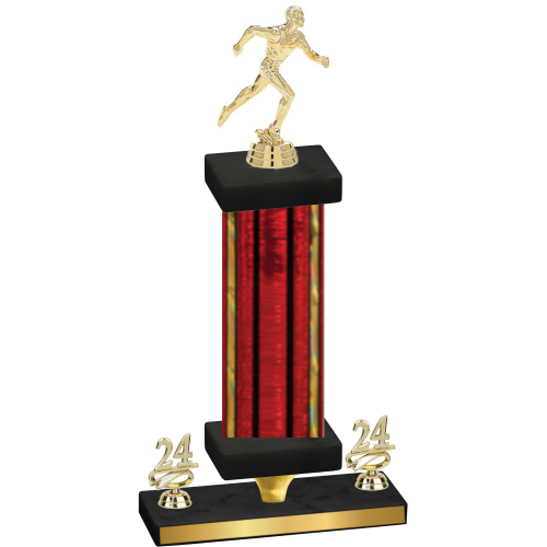 Premium Single Red Glacier Year Running Trophy