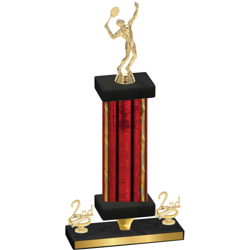 Premium Single Red Glacier Second Place Tennis Trophy