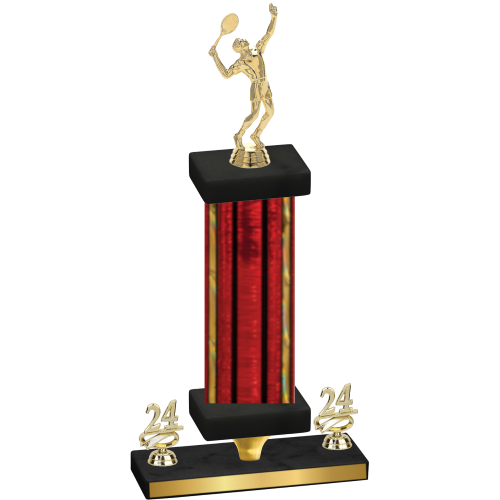 Premium Single Red Glacier Year Tennis Trophy