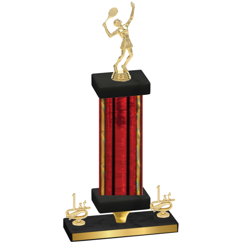 Premium Single Red Glacier First Place Tennis Trophy