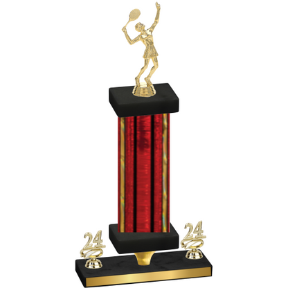 Premium Single Red Glacier Year Tennis Trophy