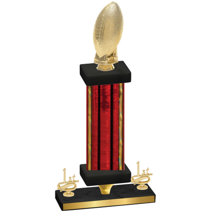 Premium Single Red Glacier First Place Football Trophy