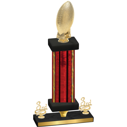 Premium Single Red Glacier Third Place Football Trophy