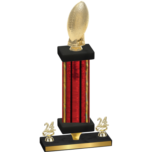 Premium Single Red Glacier Year Football Trophy