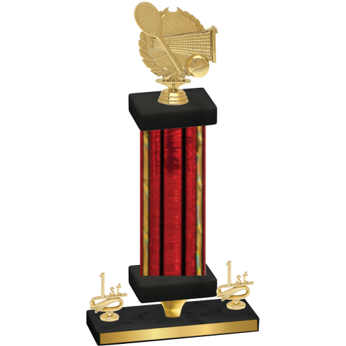 Premium Single Red Glacier First Place Tennis Trophy