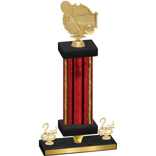 Premium Single Red Glacier Second Place Tennis Trophy