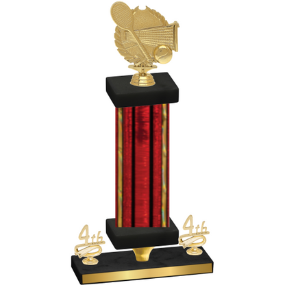 Premium Single Red Glacier Fourth Place Tennis Trophy