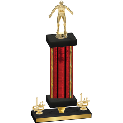 Premium Single Red Glacier First Place Wrestling Trophy