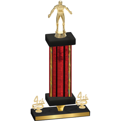 Premium Single Red Glacier Fourth Place Wrestling Trophy