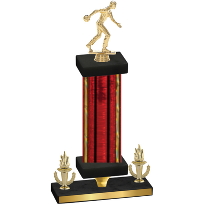 Premium Single Red Glacier Victory Bowling Trophy