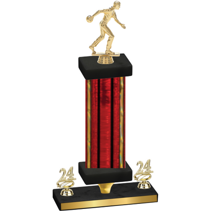 Premium Single Red Glacier Year Bowling Trophy