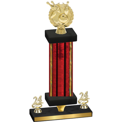 Premium Single Red Glacier Year Bowling Trophy