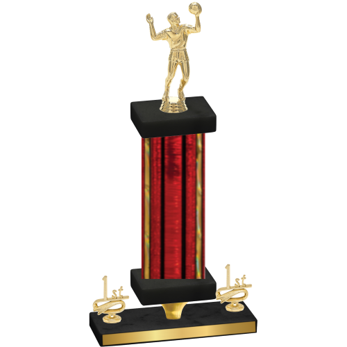 Premium Single Red Glacier First Place Volleyball Trophy