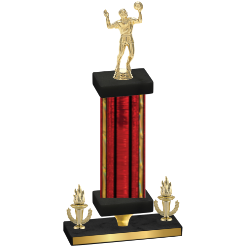 Premium Single Red Glacier Victory Volleyball Trophy