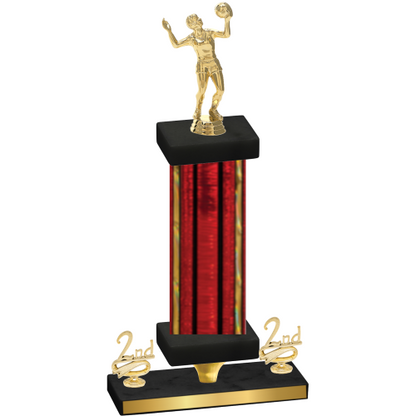 Premium Single Red Glacier Second Place Volleyball Trophy