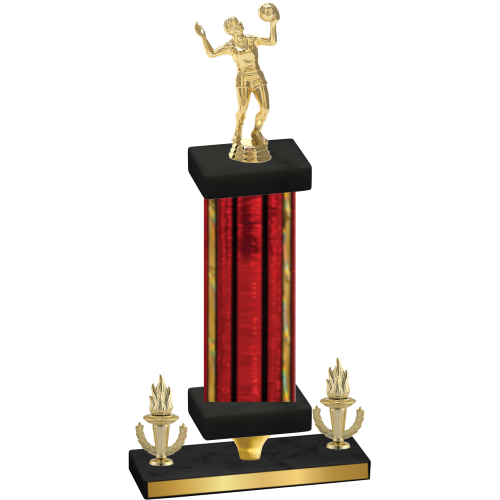 Premium Single Red Glacier Victory Volleyball Trophy