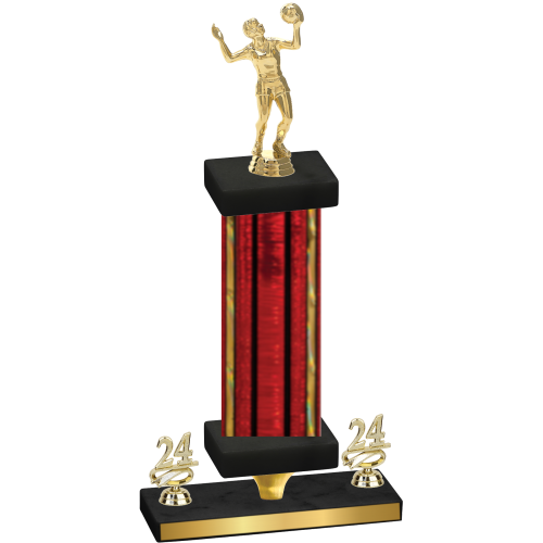 Premium Single Red Glacier Year Volleyball Trophy