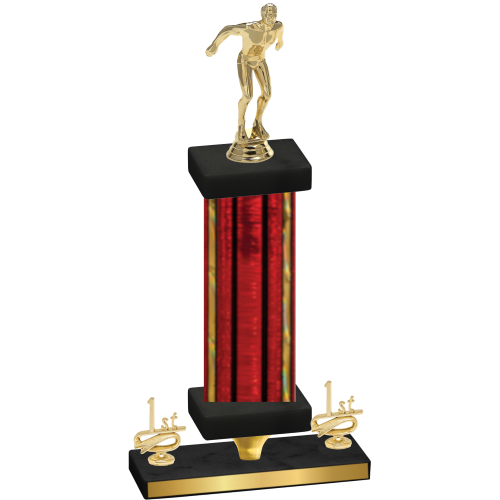 Premium Single Red Glacier First Place Swimming Trophy