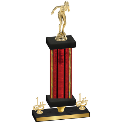 Premium Single Red Glacier First Place Tennis Trophy