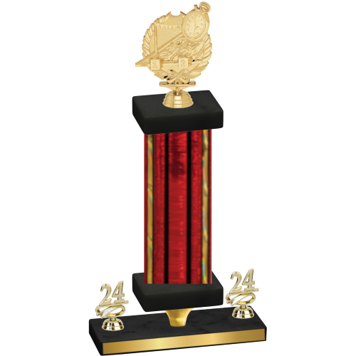 Premium Single Red Glacier Year Swimming Trophy