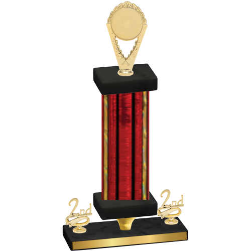 Premium Single Red Glacier Second Place Insert Trophy