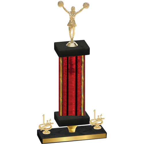 Premium Single Red Glacier First Place Cheerleading Trophy