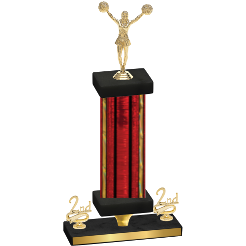 Premium Single Red Glacier Second Place Cheerleading Trophy