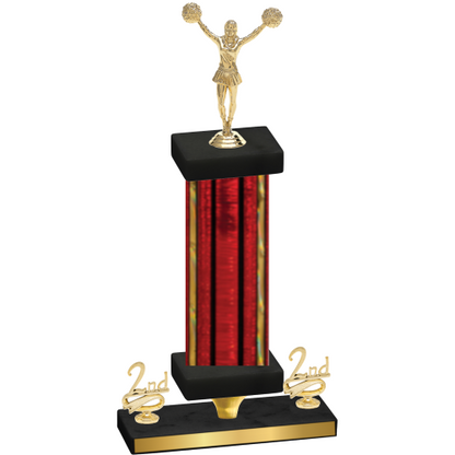 Premium Single Red Glacier Second Place Cheerleading Trophy