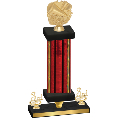 Premium Single Red Glacier Third Place Cheerleading Trophy