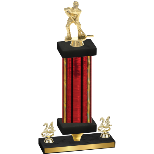 Premium Single Red Glacier Year Hockey Trophy