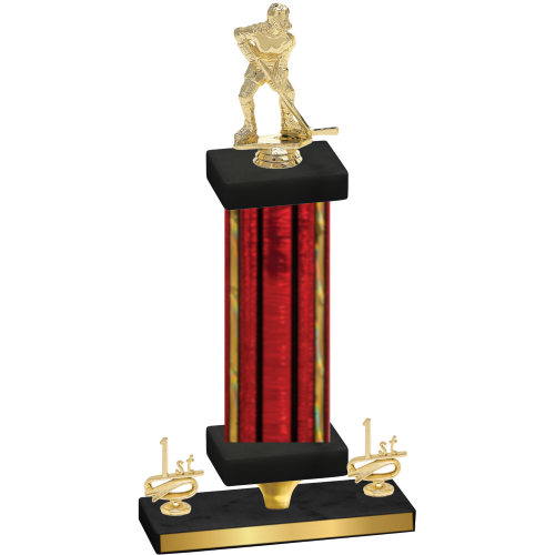 Premium Single Red Glacier First Place Hockey Trophy