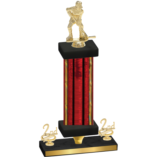 Premium Single Red Glacier Second Place Hockey Trophy