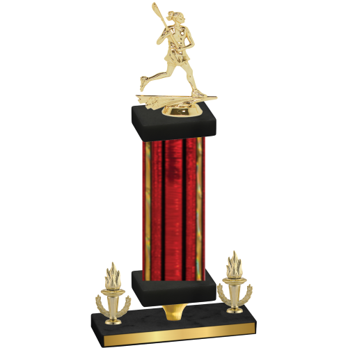 Premium Single Red Glacier Victory Lacrosse Trophy