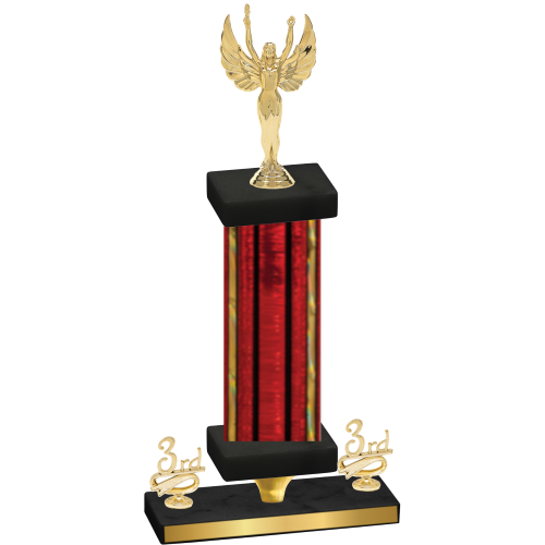 Premium Single Red Glacier Third Place Victory Trophy