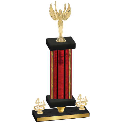 Premium Single Red Glacier Fourth Place Victory Trophy