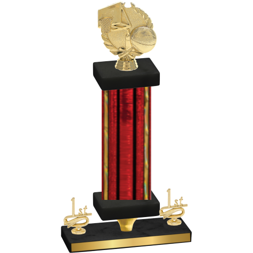 Premium Single Red Glacier First Place Basketball Trophy