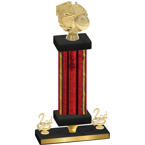 Premium Single Red Glacier Second Place Basketball Trophy