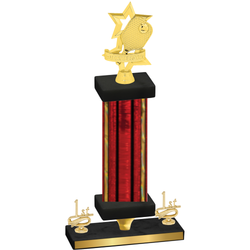 Premium Single Red Glacier First Place Pickleball Trophy