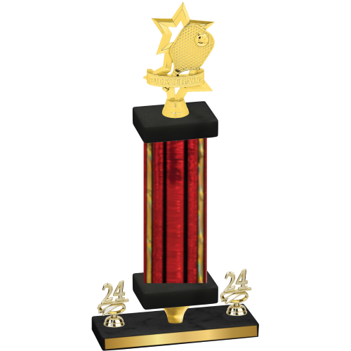 Premium Single Red Glacier Year Pickleball Trophy