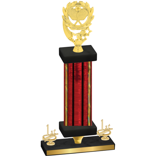 Premium Single Red Glacier First Place Pickleball Trophy