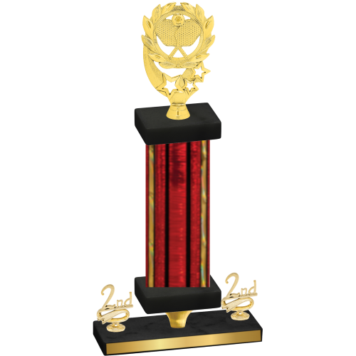 Premium Single Red Glacier Second Place Pickleball Trophy