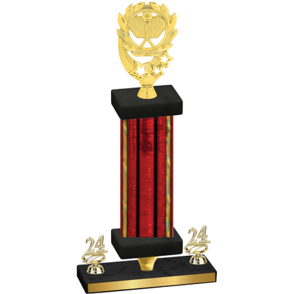 Premium Single Red Glacier Year Pickleball Trophy