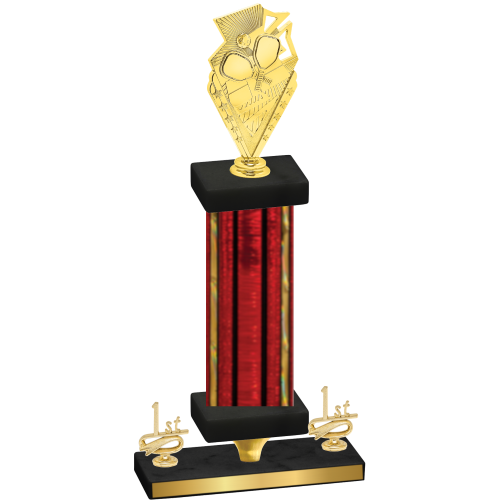 Premium Single Red Glacier First Place Pickleball Trophy