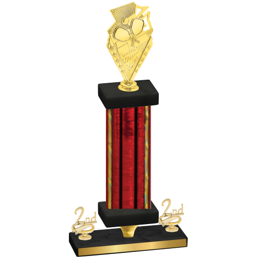 Premium Single Red Glacier Second Place Pickleball Trophy