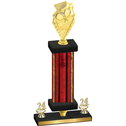 Premium Single Red Glacier Year Pickleball Trophy